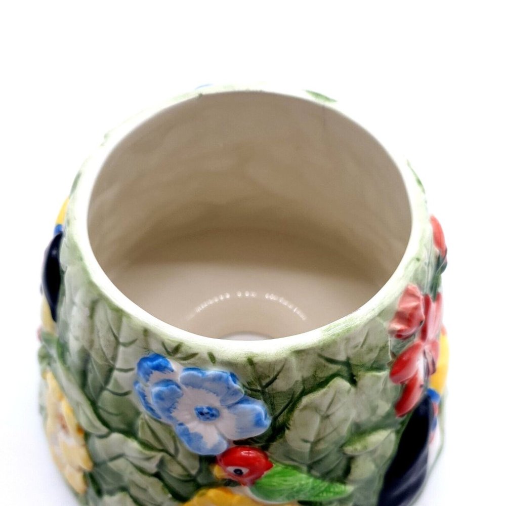 Yankee Candle Tropical Ceremic Candle Shade Lg Clean Hand Painted Parrot Tucan - Picture 6 of 13